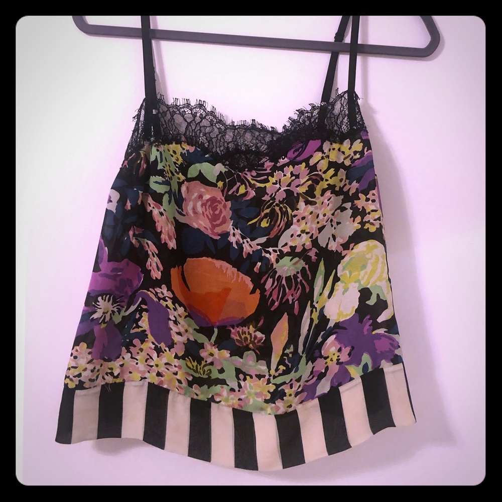 Diane Vin Furstenberg floral and lace cami